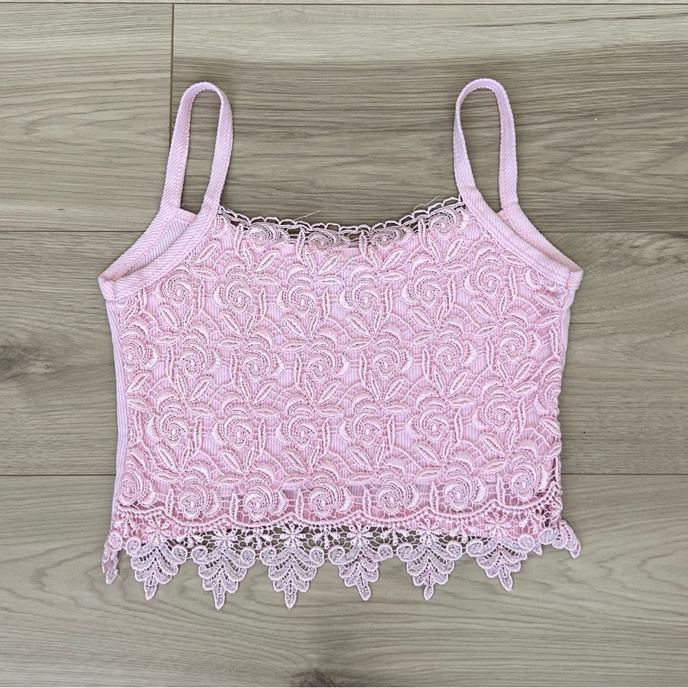 fuego usa floral crochet tank